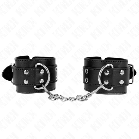 KINK - BRACELETS À DOUBLE CLOUS NOIRS RÉGLABLES 19-26 CM