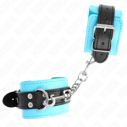 KINK - BRACELETS AVEC CROCHET RÉGLABLE DOUBLURE BLEUE 20-28 CM X 5,5 CM