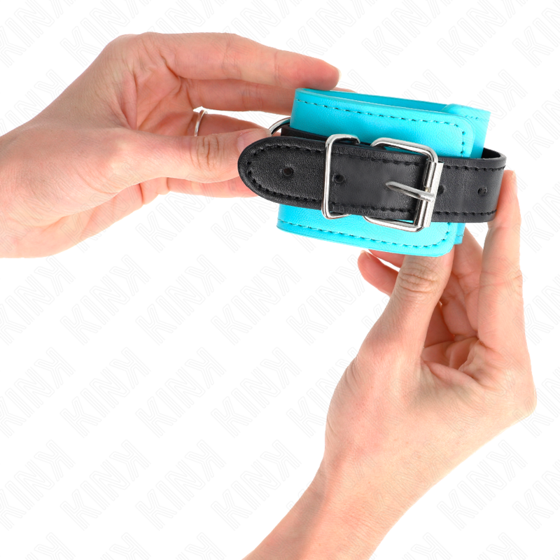 KINK - BRACELETS AVEC CROCHET RÉGLABLE DOUBLURE BLEUE 20-28 CM X 5,5 CM