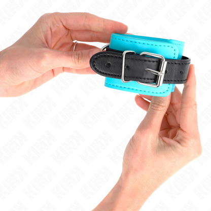 KINK - BRACELETS AVEC CROCHET RÉGLABLE DOUBLURE BLEUE 20-28 CM X 5,5 CM