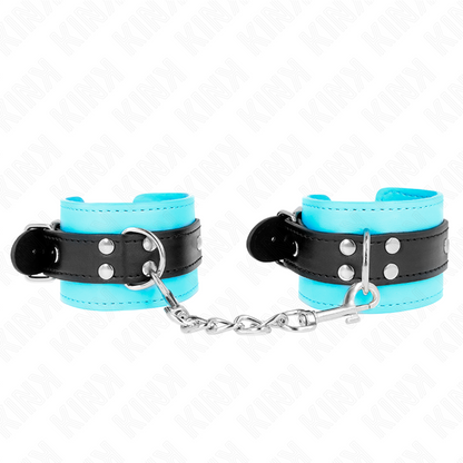 KINK - BRACELETS AVEC CROCHET RÉGLABLE DOUBLURE BLEUE 20-28 CM X 5,5 CM