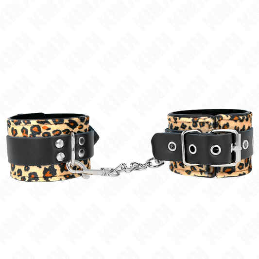 KINK - BRACELETS RÉGLABLES EN CUIR STYLE LÉOPARD 18-29 CM X 5,5 CM