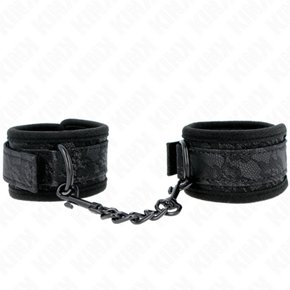 KINK - Adjustable Black Lace and Neoprene Wristbands 20-29 cm x 5 cm