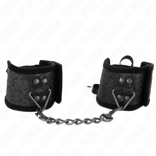 KINK - BRACELETS NOIRS AU DESIGN SCANDAL AVEC DÉTAIL DE NŒUD 24,5 CM X 6,5 CM