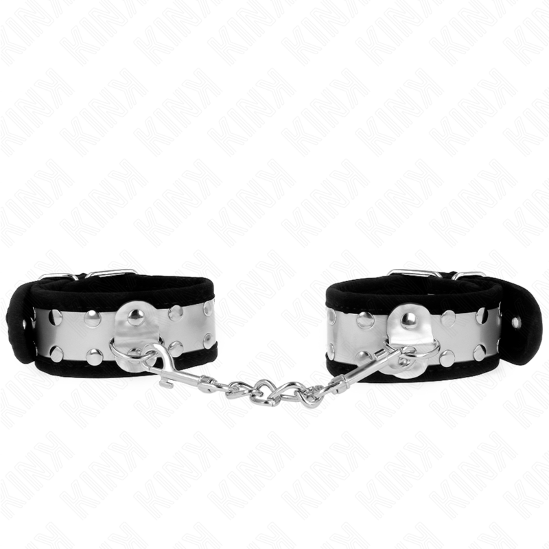 KINK - THIN WRISTBANDS BLACK / SILVER 30 X 4 CM
