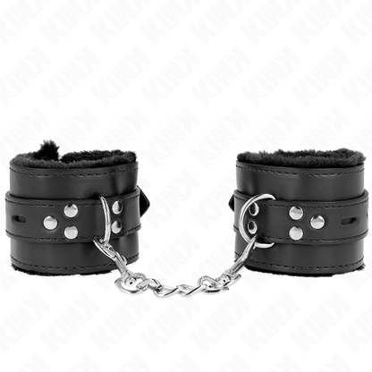 KINK - BRACELETS NOIRS À TROUS CARRÉS AVEC SANGLE NOIRE RÉGLABLE 17-29 CM X 6 CM