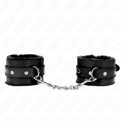 KINK - BRACELETS PREMIUM DOUBLÉS NOIRS AVEC SANGLE NOIRE RÉGLABLE 17-29 CM X 6 CM