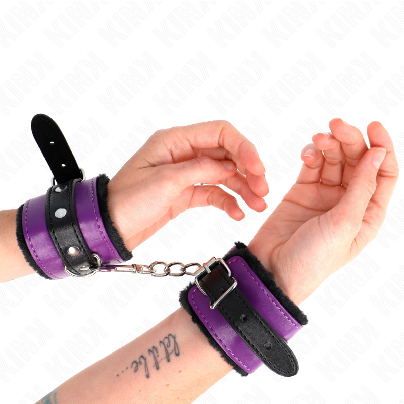 KINK - SUPPORT DE POIGNET PREMIUM DOUBLÉ NOIR AVEC SANGLE RÉGLABLE VIOLET/NOIR 17-29 CM X 6 CM