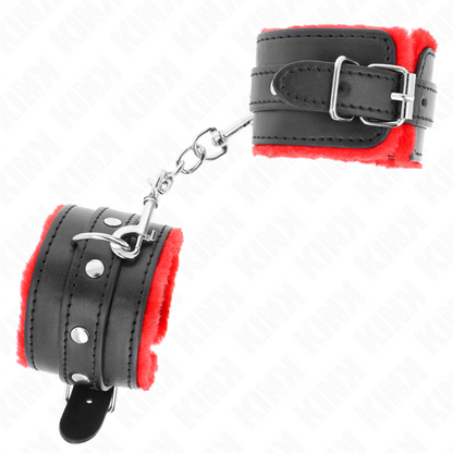 KINK - BRACELETS PREMIUM DOUBLÉS DE ROUGE AVEC SANGLE NOIRE RÉGLABLE 17-29 CM X 6 CM