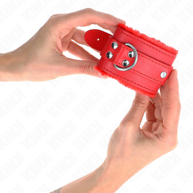 KINK - RED LINED WRISTBANDS WITH ADJUSTABLE RED STRAP 20-29 CM X 5.5 CM