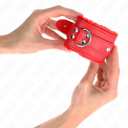 KINK - RED LINED WRISTBANDS WITH ADJUSTABLE RED STRAP 20-29 CM X 5.5 CM