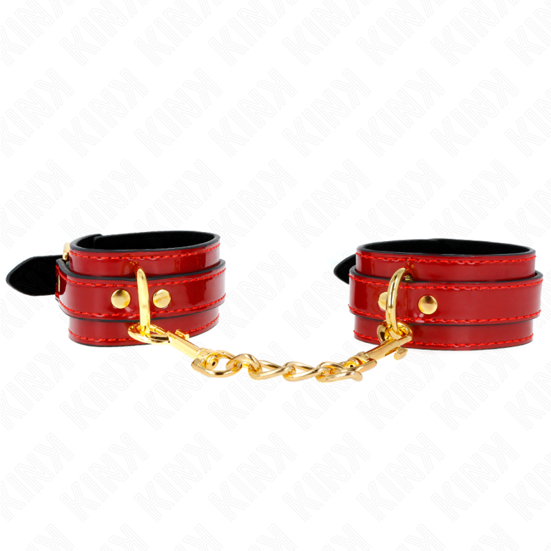 KINK - BRACELETS RÉGLABLES JOANNA ANGEL ROUGES AVEC CHAÎNE EN OR 16,5-26 CM X 4 CM