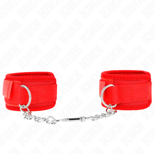 KINK - BRACELETS EN NÉOPRÈNE ROUGE 42 X 5 CM