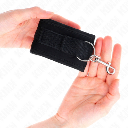 KINK - BRACELETS EN NYLON NOIR MODÈLE 2 RÉGLABLES 18-35 CM X 6 CM