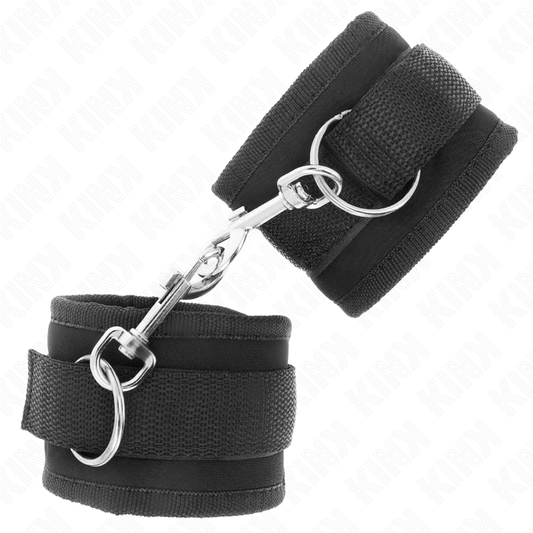 KINK - BRACELETS EN NYLON NOIR MODÈLE 2 RÉGLABLES 18-35 CM X 6 CM