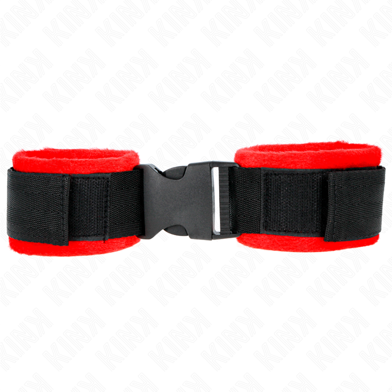 KINK - BRACELETS EN NYLON ROUGE-NOIR MODÈLE 1 RÉGLABLES 25-35 CM X 6 CM