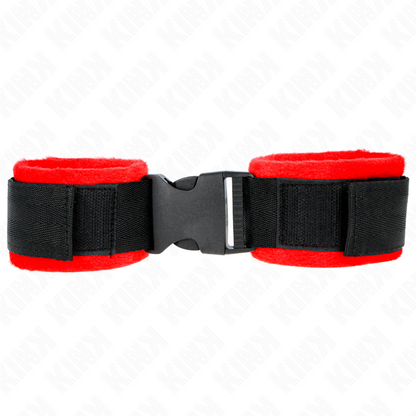 KINK - BRACELETS EN NYLON ROUGE-NOIR MODÈLE 1 RÉGLABLES 25-35 CM X 6 CM