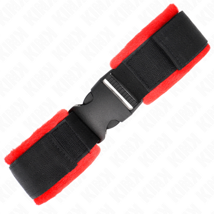 KINK - BRACELETS EN NYLON ROUGE-NOIR MODÈLE 1 RÉGLABLES 25-35 CM X 6 CM