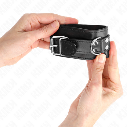 KINK - SIMPLE BLACK ADJUSTABLE WRISTBANDS 20-23 CM X 5.5 CM