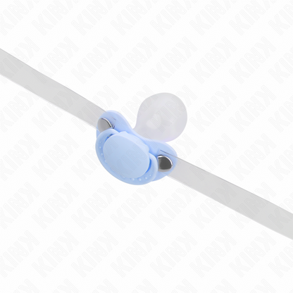 KINK - BÂILLON EN FORME DE SUCETTE 5,5 x 4 CM BLEU CLAIR RÉGLABLE 43-60 CM