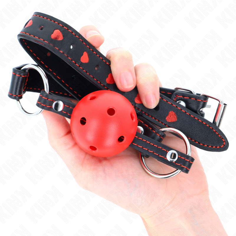 KINK - BALL GAG 4.5 CM RED HARD HOLLOW MODEL 2 65 x 2.5 CM