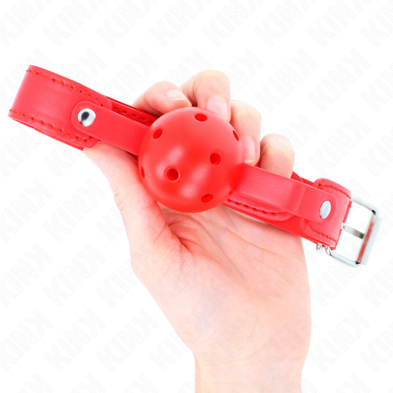KINK - BALL GAG 4.5 CM BREATHABLE RED 65 x 2.5 CM