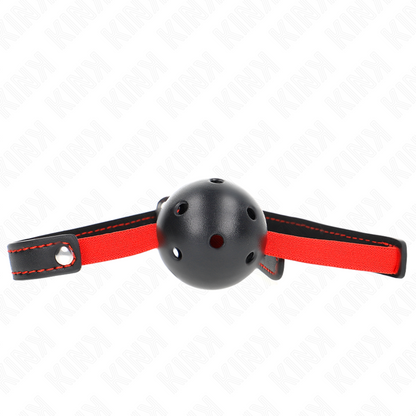 KINK - BÂILLON-BOULE CREUX ET DUR DE 4,5 CM AVEC CEINTURE ÉLASTIQUE 56 x 1,5 CM