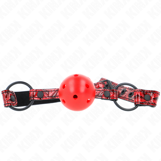 KINK - BÂILLON-BOULE 4,5 CM AVEC MOTIF LOSANGE MODÈLE 1 64,5 CM RÉGLABLE 42-60 CM