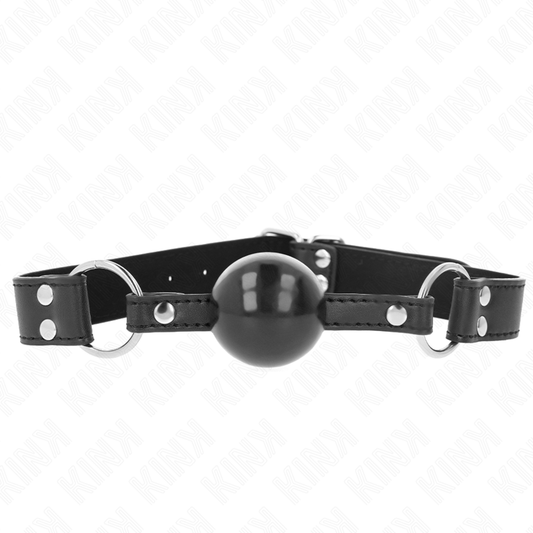 KINK - 4 CM SOFT AND SOLID BALL GAG WITH 62 x 2.5 CM LEATHERETTE STRAP ADJUSTABLE 42-58 CM
