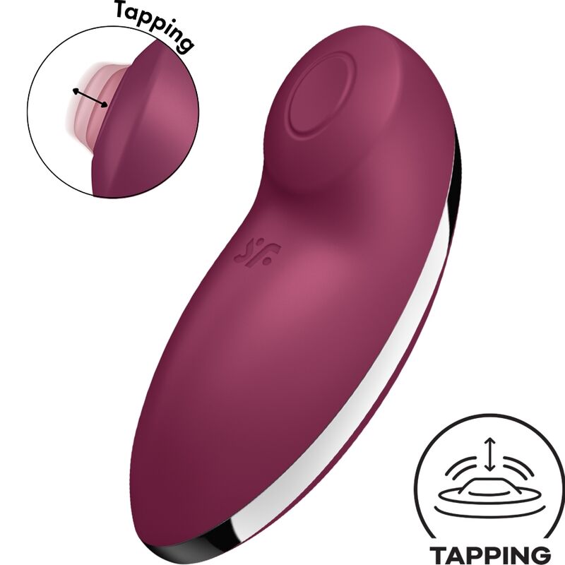 SATISFYER - TAP &amp; CLIMAX 2 VIBRATOR &amp; STIMULATOR RED