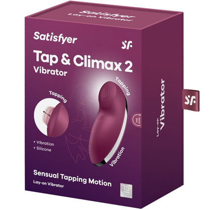 SATISFYER - TAP &amp; CLIMAX 2 VIBRATOR &amp; STIMULATOR RED