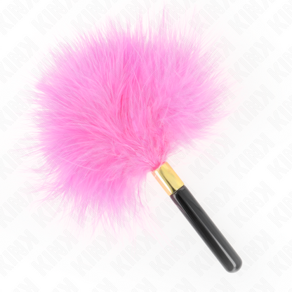 KINK - PLUMES À CHATOUCHER EN MÉTAL DORÉ FUCHSIA 18 CM