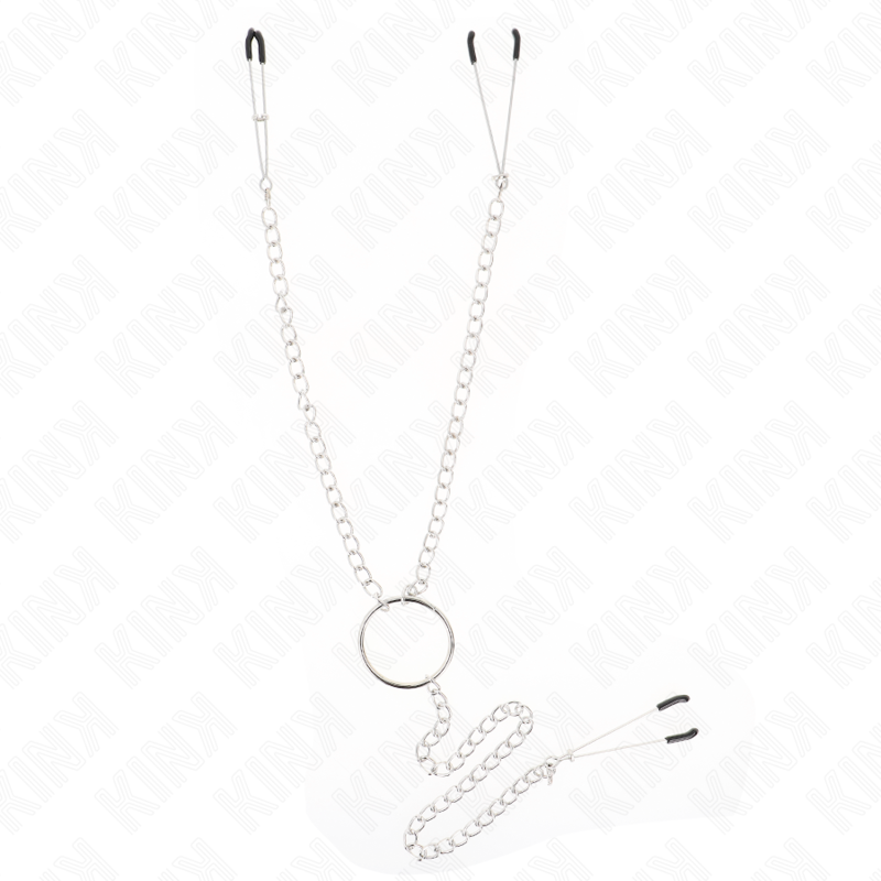 KINK - PINCES À TÉTONS ET À CLITORIS AVEC CHAÎNE 30 CM MODÈLE 1