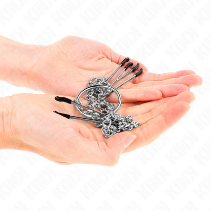 KINK - PINCES À TÉTONS ET À CLITORIS AVEC CHAÎNE 30 CM MODÈLE 1
