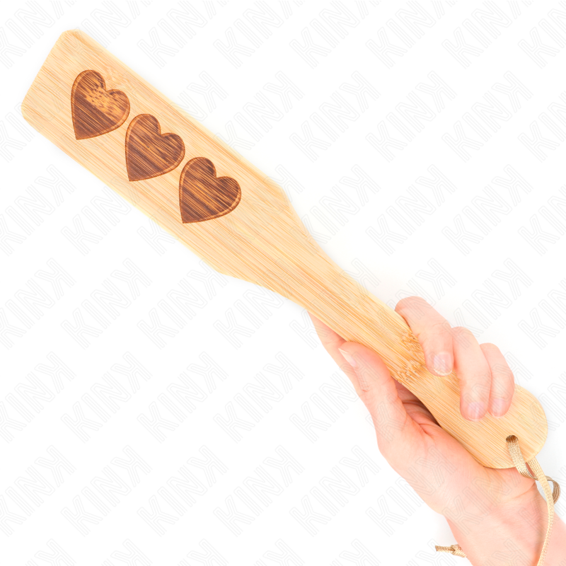 KINK - HEART DESIGN BAMBOO PADDLE 32 X 5.5 CM