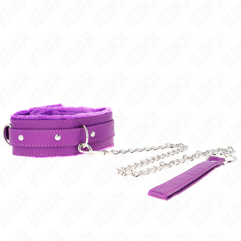 KINK - COLLIER VIOLET 65 CM AVEC LAISSE AVEC ATTACHES RÉGLABLES 36-42 CM X 5,5 CM