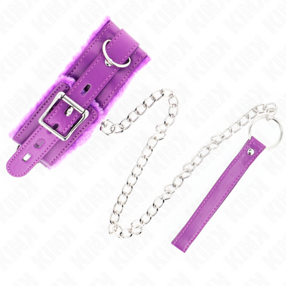 KINK - COLLIER VIOLET 65 CM AVEC LAISSE AVEC ATTACHES RÉGLABLES 36-42 CM X 5,5 CM