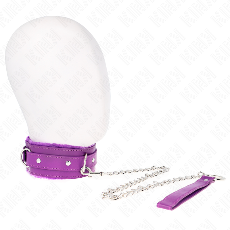 KINK - COLLIER VIOLET 65 CM AVEC LAISSE AVEC ATTACHES RÉGLABLES 36-42 CM X 5,5 CM