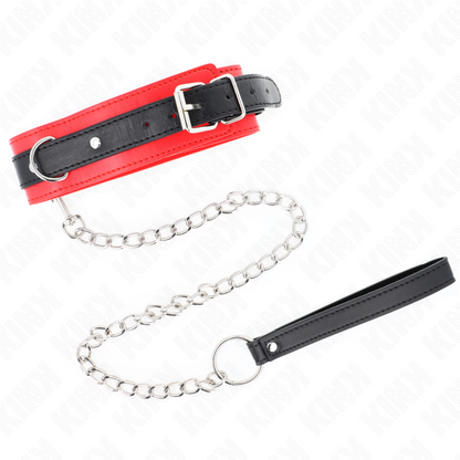 KINK - COLLIER AVEC LAISSE 65 CM MODÈLE DE BASE MODÈLE 3 ROUGE 53 X 5 CM