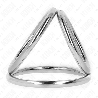 KINK - CHROME METAL TRIPLE COCK RING 3.2 CM TO 4.5 CM