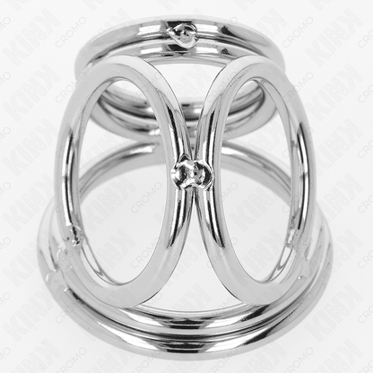 KINK - CHROME METAL TRIPLE PENIS RING 3.8 CM TO 5 CM MODEL 1