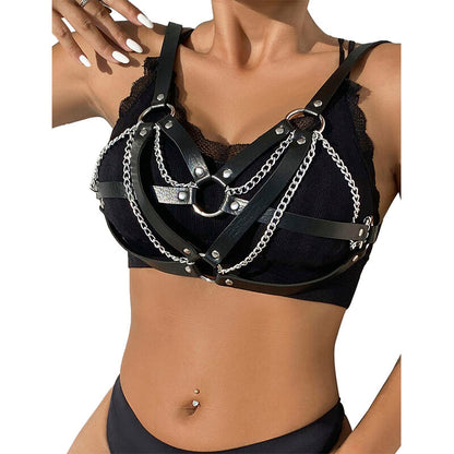 SUBBLIME - 953713 CEINTURE PUNK BONDAGE BOUCLE MÉTAL NOIR TAILLE UNIQUE