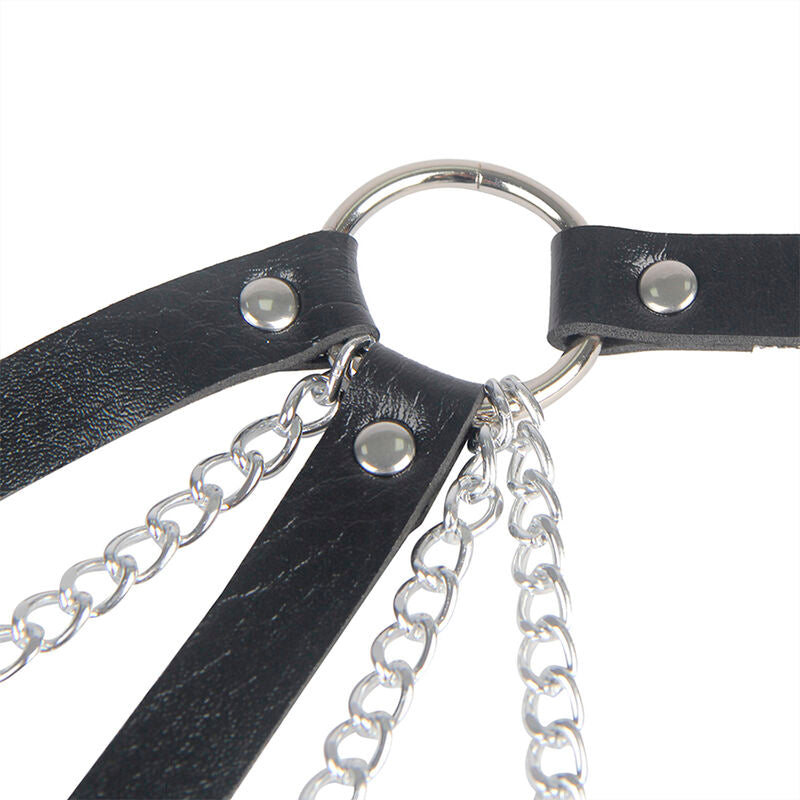 SUBBLIME - 953713 CEINTURE PUNK BONDAGE BOUCLE MÉTAL NOIR TAILLE UNIQUE