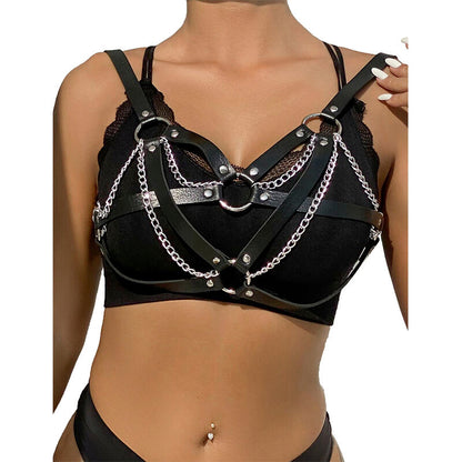 SUBBLIME - 953713 CEINTURE PUNK BONDAGE BOUCLE MÉTAL NOIR TAILLE UNIQUE