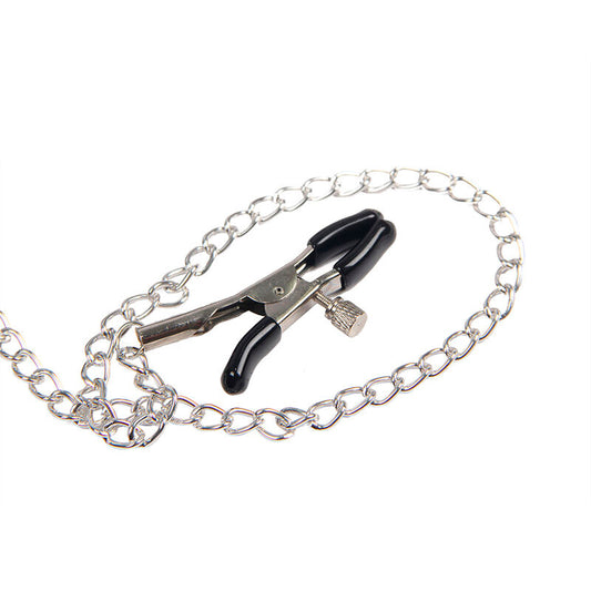 SUBBLIME - 953720 BLACK LEATHER BONDAGE CHEST CLIPS WITH STRAP ONE SIZE