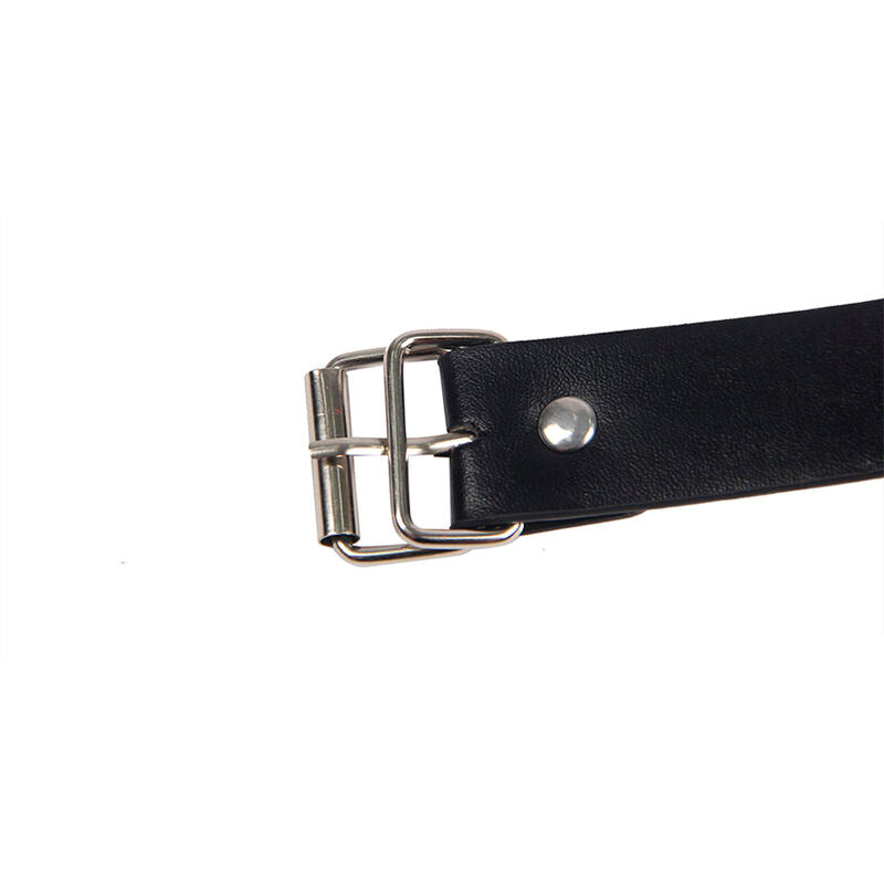 SUBBLIME - 953720 BLACK LEATHER BONDAGE CHEST CLIPS WITH STRAP ONE SIZE