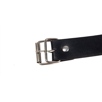 SUBBLIME - 953720 BLACK LEATHER BONDAGE CHEST CLIPS WITH STRAP ONE SIZE