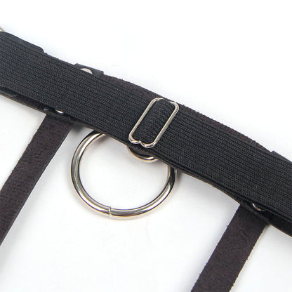 SUBBLIME - 953744 ADJUSTABLE BLACK LEATHER PUNK GARTER ONE SIZE