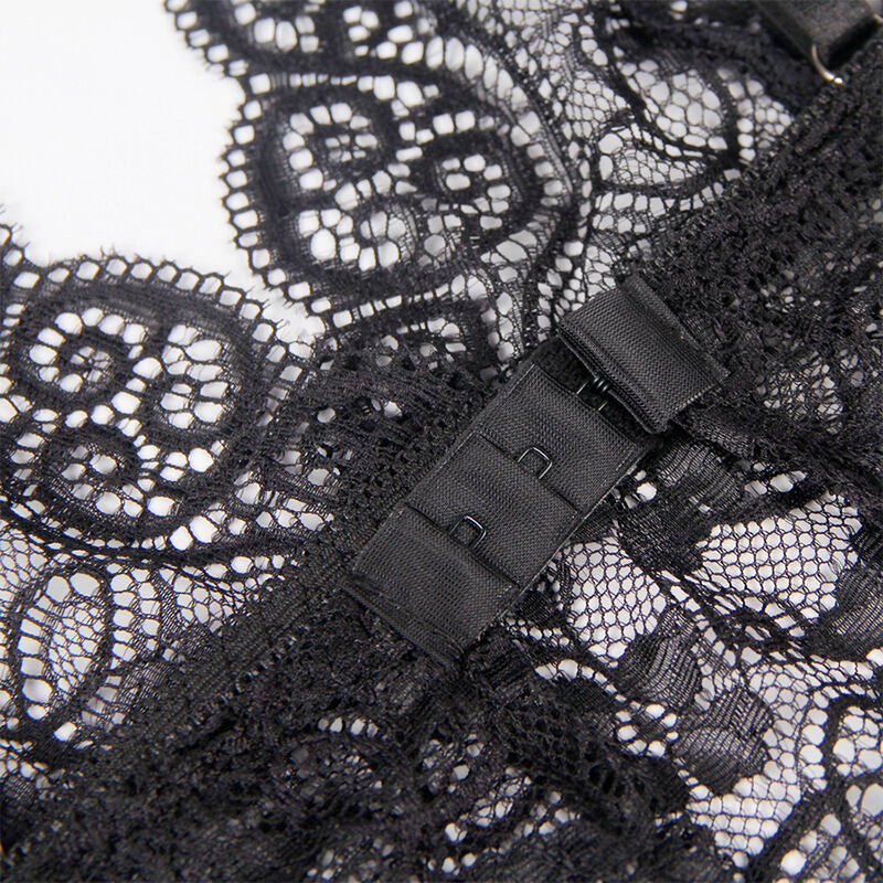 SUBBLIME - 953928 ENSEMBLE 3 PIÈCES DENTELLE NOIRE ET SATIN L/XL