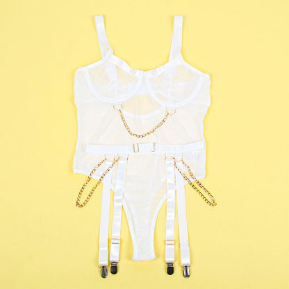 SUBBLIME - 954291 BODY CON CADENAS + LIGUEROS BLANCO L/XL